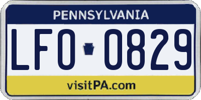 PA license plate LFO0829
