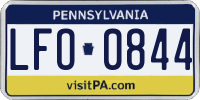 PA license plate LFO0844