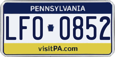 PA license plate LFO0852