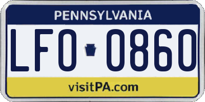 PA license plate LFO0860