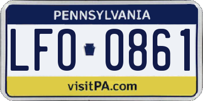 PA license plate LFO0861