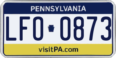 PA license plate LFO0873