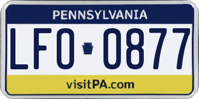 PA license plate LFO0877