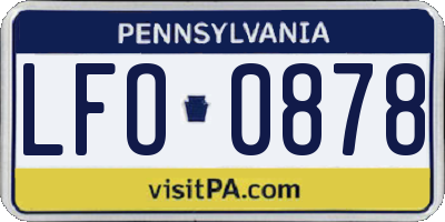 PA license plate LFO0878