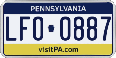 PA license plate LFO0887