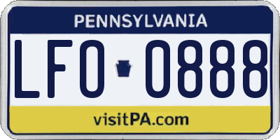 PA license plate LFO0888