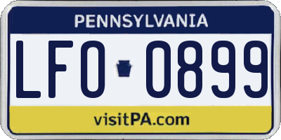 PA license plate LFO0899