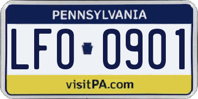 PA license plate LFO0901