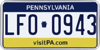 PA license plate LFO0943