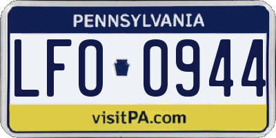 PA license plate LFO0944