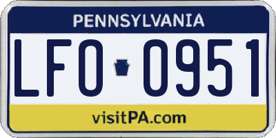 PA license plate LFO0951