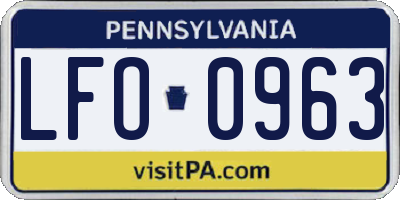 PA license plate LFO0963