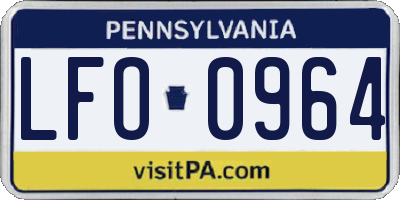 PA license plate LFO0964