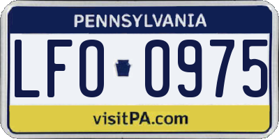 PA license plate LFO0975