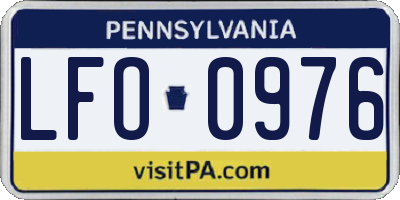 PA license plate LFO0976