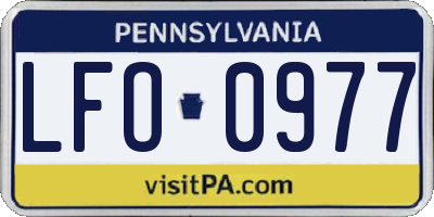 PA license plate LFO0977