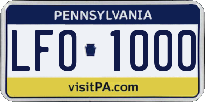 PA license plate LFO1000