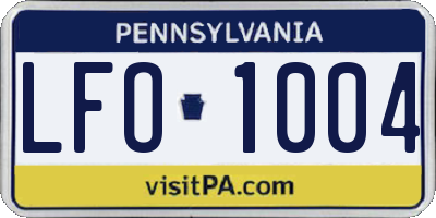 PA license plate LFO1004