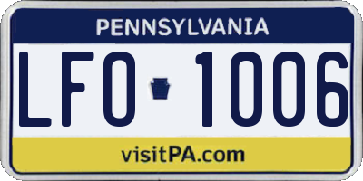 PA license plate LFO1006