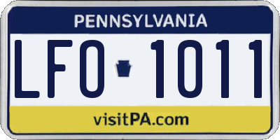 PA license plate LFO1011