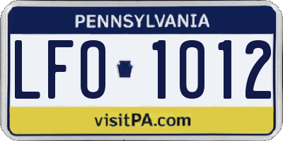 PA license plate LFO1012