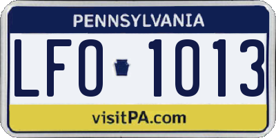 PA license plate LFO1013