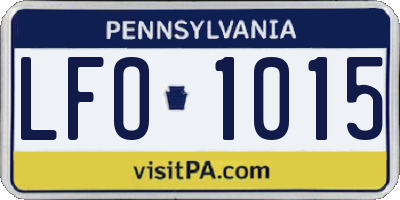 PA license plate LFO1015
