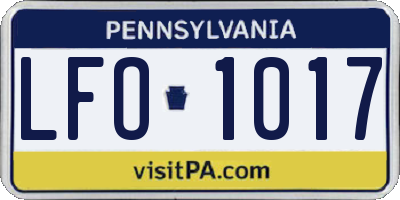 PA license plate LFO1017