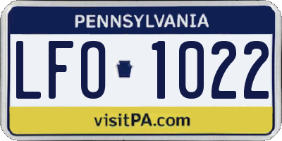 PA license plate LFO1022