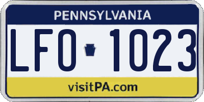 PA license plate LFO1023