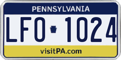 PA license plate LFO1024