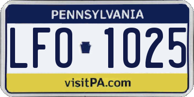 PA license plate LFO1025