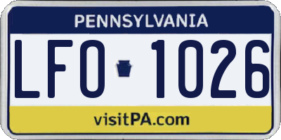 PA license plate LFO1026