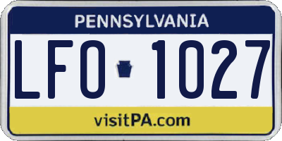 PA license plate LFO1027