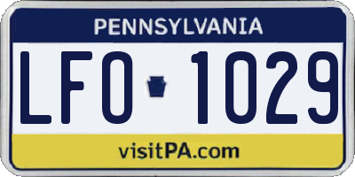 PA license plate LFO1029