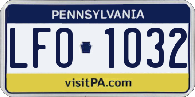 PA license plate LFO1032