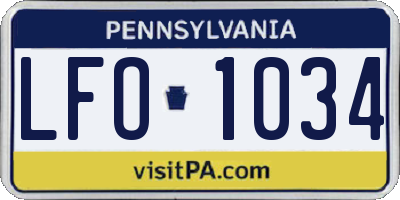 PA license plate LFO1034
