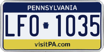 PA license plate LFO1035