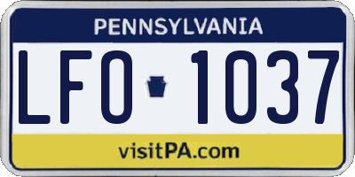 PA license plate LFO1037