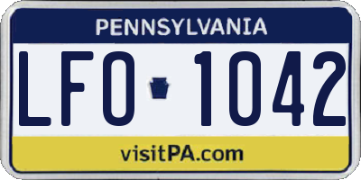 PA license plate LFO1042