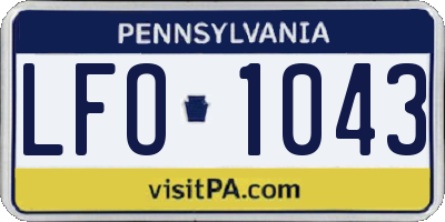 PA license plate LFO1043