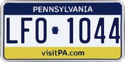 PA license plate LFO1044