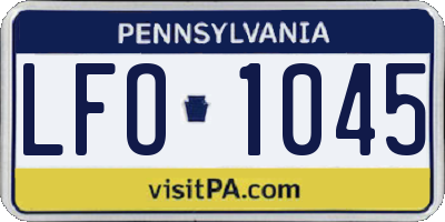 PA license plate LFO1045