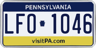 PA license plate LFO1046
