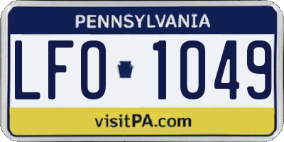 PA license plate LFO1049