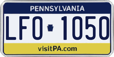 PA license plate LFO1050