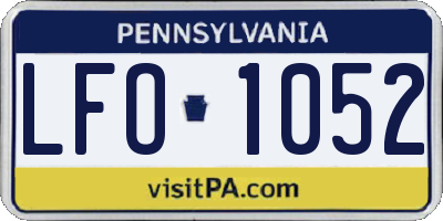 PA license plate LFO1052