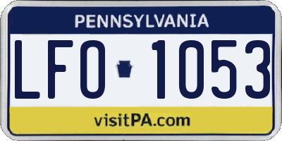 PA license plate LFO1053