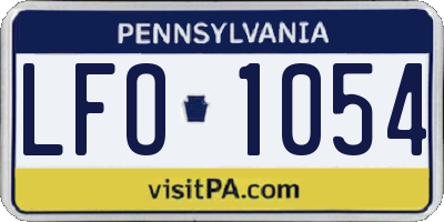 PA license plate LFO1054
