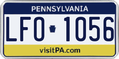 PA license plate LFO1056